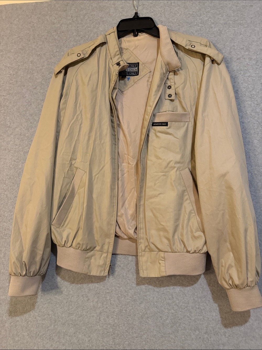 Members Only Beige Bomber Jacket - Lightweight Men’s Outerwear